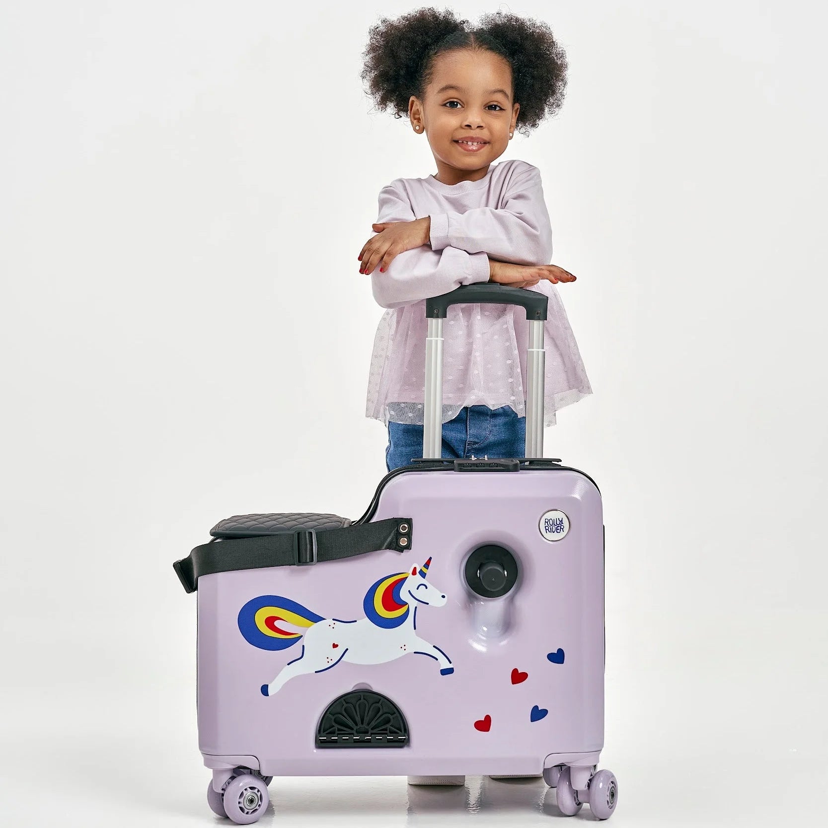 Sparkle unicorn kids suitcase dimensions 51x22x43cm — airline carry-on size